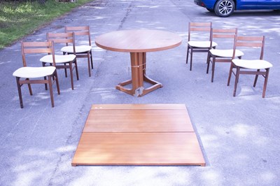 Lot 2564 - A Danish teak extending dining table, with...
