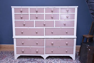 Lot 2533 - A Victorian painted pine haberdashery type...