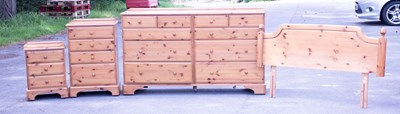 Lot 2584 - A modern pine four piece bedroom suite...