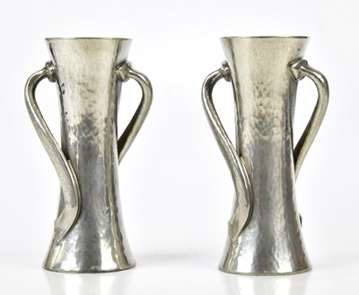 Lot 304 - ARCHIBALD KNOX FOR TUDRIC PEWTER; a pair of...