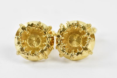 Lot 685 - A pair of 9ct yellow gold textured cufflinks,...