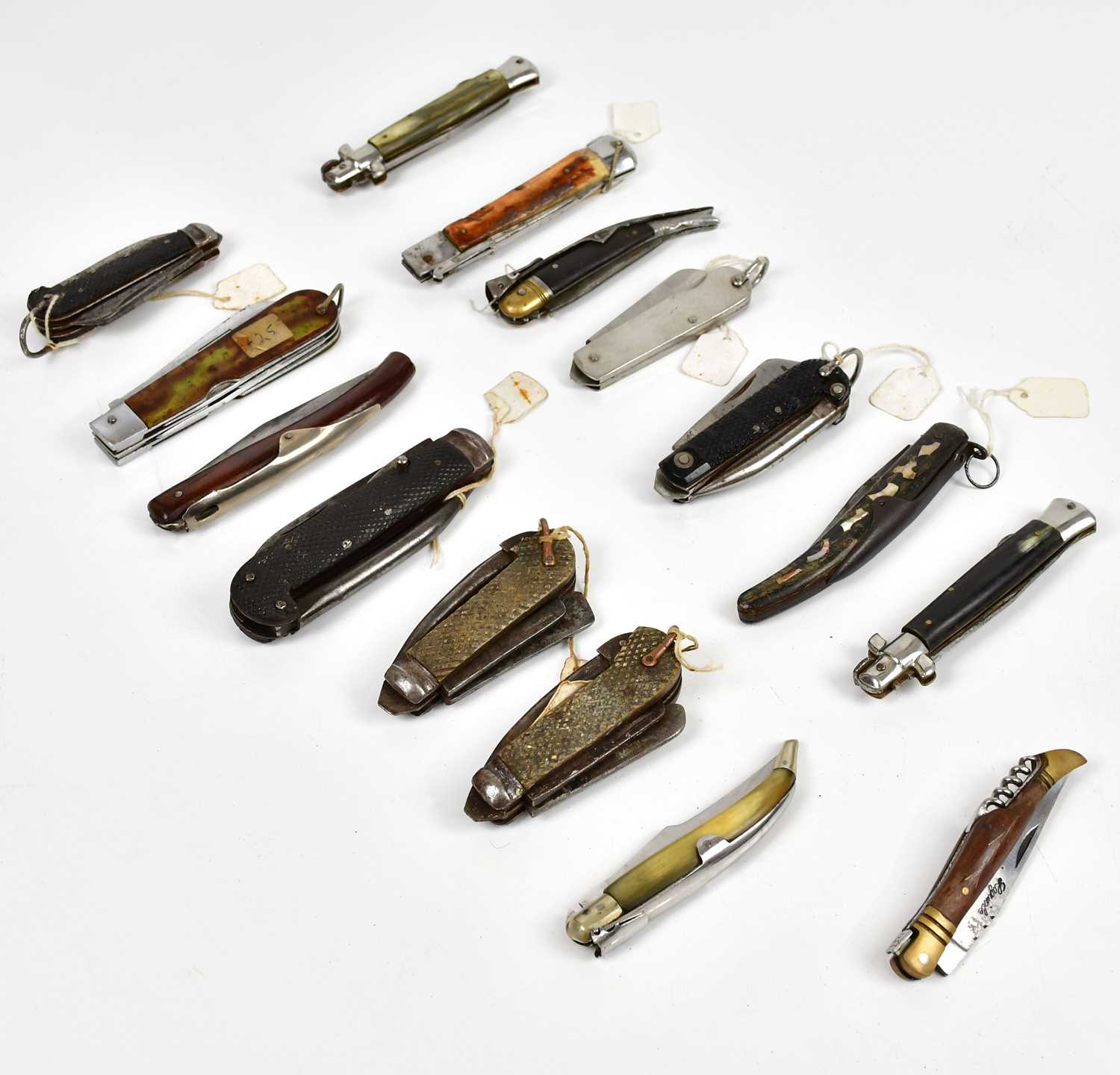 Lot 706 - Five military pocket knives, including a WWI...