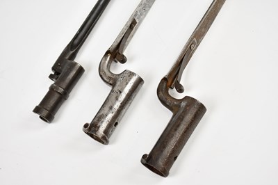 Lot 724 - Three 19th century socket bayonets, including...