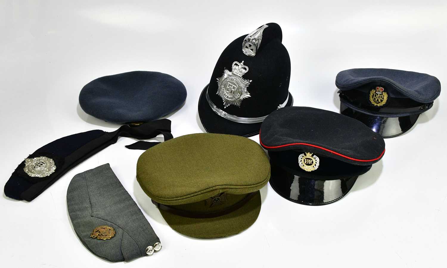 Lot 457 - Three RAF caps, Argyll & Sutherland caps, etc,...