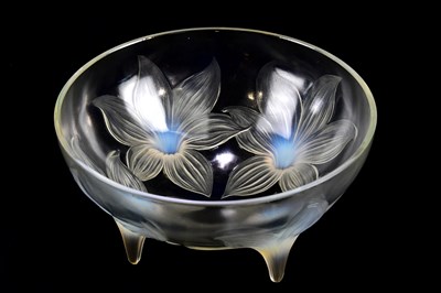 Lot 243 - RENE LALIQUE; a footed 'Lys' bowl, height...