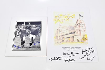 Lot 1523 - A World Cup 1966 signed poster, together with...