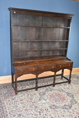 Lot 162 - An 18th century oak and pine dresser with...