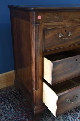 Lot 13 - A 19th century inlaid mahogany mule chest, the...