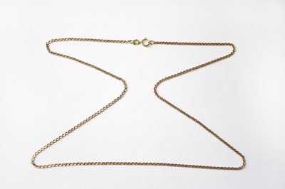 Lot 1048 - A 9ct rose gold thin necklace