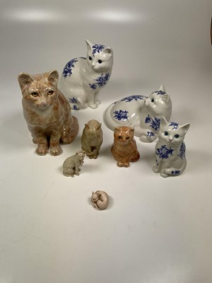 Lot 183 - Two Winstanley cats, taller height 30cm, also...