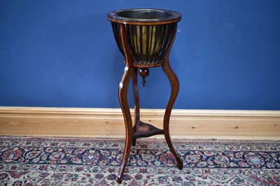 Lot 2519 - An Edwardian inlaid mahogany jardiniere stand...