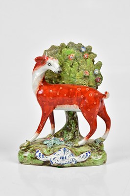 Lot 2047 - Two 19th century Staffordshire figures of deer,...