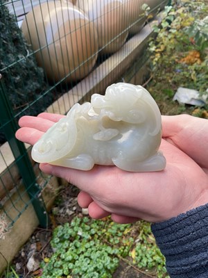 Lot 1000 - A fine 18th century Chinese white jade carving...