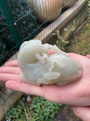 Lot 1000 - A fine 18th century Chinese white jade carving...