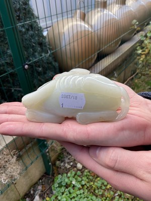 Lot 1000 - A fine 18th century Chinese white jade carving...