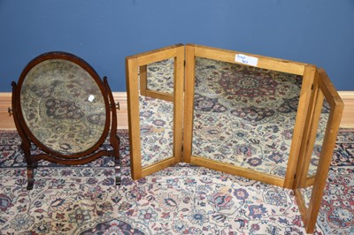 Lot 89 - A mahogany swing dressing table mirror, on...