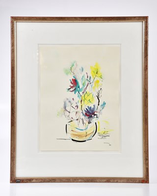 Lot 490 - HARRY OUSEY (1915-1985); watercolour, 'Flowers...