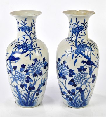 Lot 1020 - A pair of Chinese 19th century blue and white...