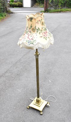 Lot 1588 - A Victorian brass adjustable Corinthian column...