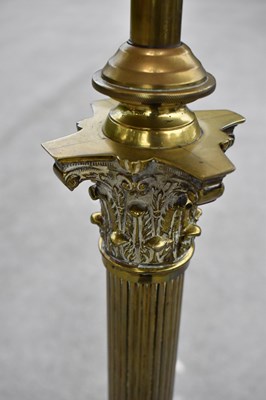 Lot 1588 - A Victorian brass adjustable Corinthian column...