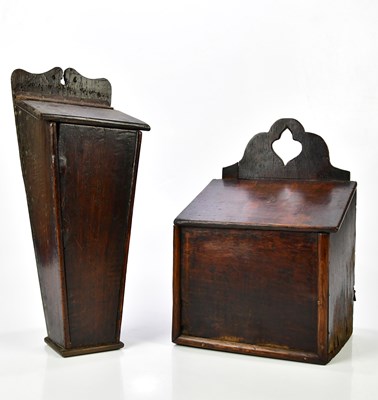 Lot 1342 - An 18th century oak salt box, height 31cm,...