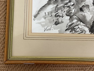 Lot 283 - IN THE MANNER OF KYFFIN WILLIAMS; watercolour,...