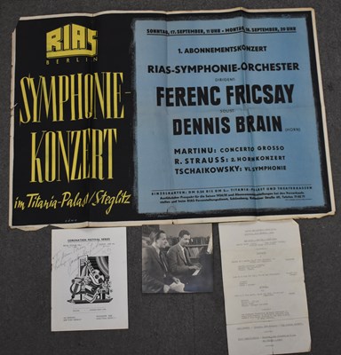 Lot 375 - CLASSICAL MUSIC INTEREST; a group of ephemera...