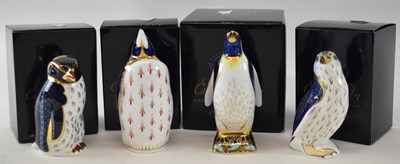 Lot 500 - ROYAL CROWN DERBY; four boxed paperweights of...