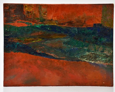 Lot 577 - HARRY OUSEY (1915-1985); oil on canvas laid on...