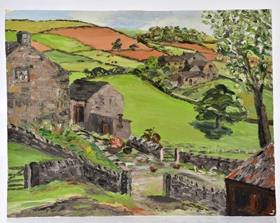 Lot 592 - HARRY OUSEY (1915-1985); oil on board, 'Hill...