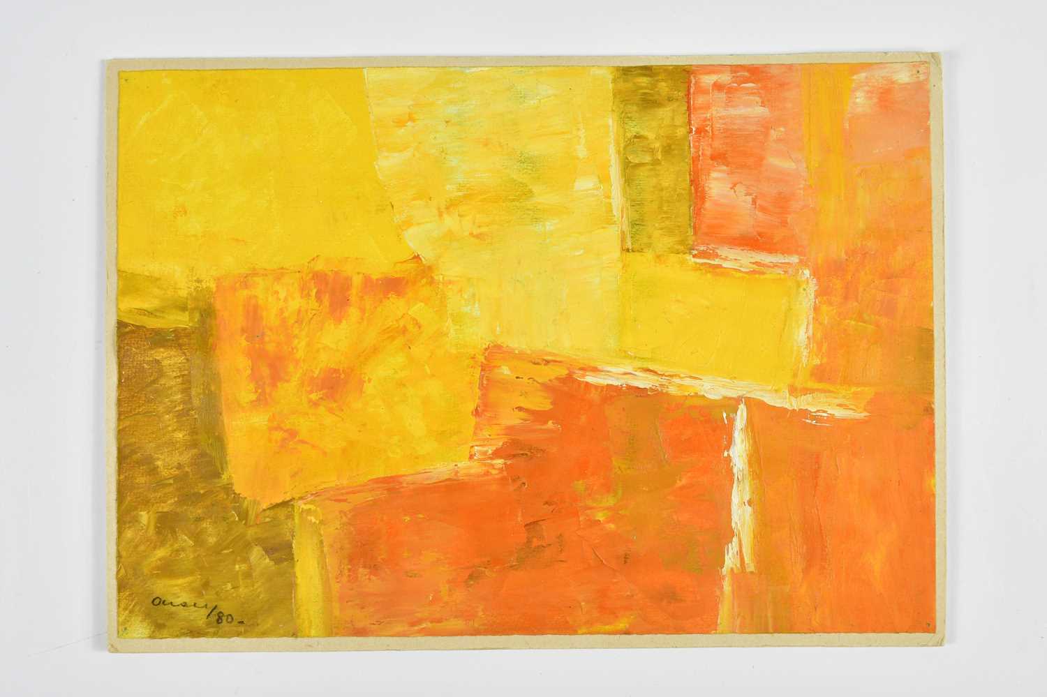 Lot 579 - HARRY OUSEY (1915-1985); oil on card, 'Yellow,...