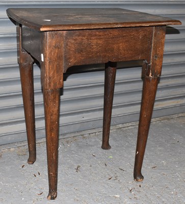 Lot 118 - An 18th century oak rectangular side table on...