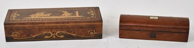 Lot 403 - A Continental inlaid rectangular box, width...