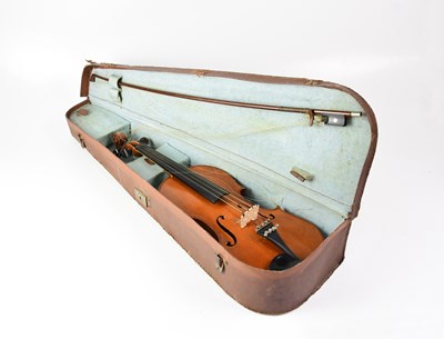 Lot 777 - A cased full-size violin with 36cm two-piece...