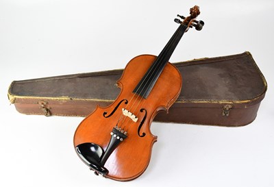 Lot 777 - A cased full-size violin with 36cm two-piece...