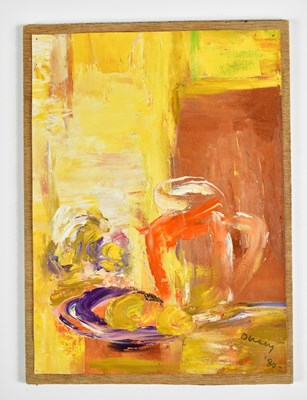 Lot 585 - HARRY OUSEY (1915-1985); oil on card, 'jug',...