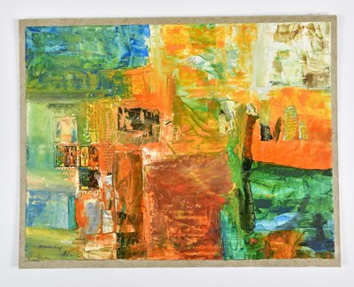 Lot 580 - HARRY OUSEY (1915-1985); oil and collage on...