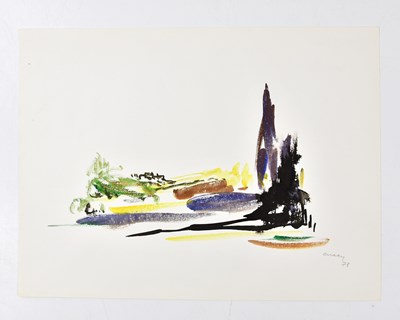 Lot 535 - HARRY OUSEY (1915-1985); watercolour, untitled,...