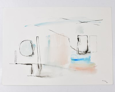 Lot 186 - HARRY OUSEY (1915-1985); watercolour, 'Blue -...