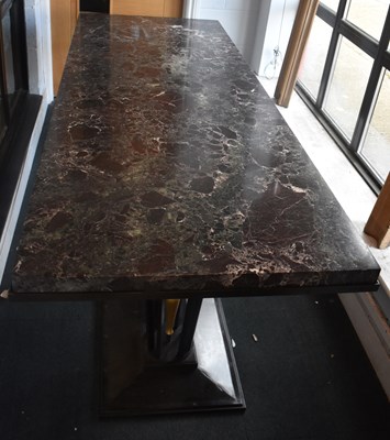 Lot 11 - A modern Art Deco style dining table with...