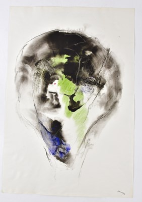 Lot 184 - HARRY OUSEY (1915-1985); watercolour, 'Head',...