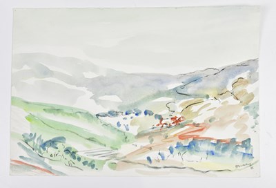 Lot 312 - HARRY OUSEY (1915-1985); watercolour, 'Des...