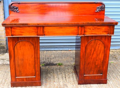 Lot 36 - A Victorian mahogany pedestal sideboard, with...