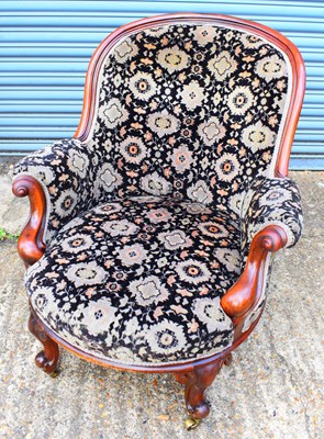 Lot 45 - A Victorian mahogany framed library chair.