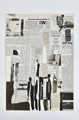 Lot 21 - HARRY OUSEY (1915-1985); collage, 'People at...