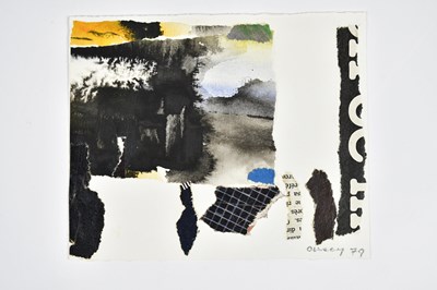 Lot 26 - HARRY OUSEY (1915-1985); collage, 'People at...