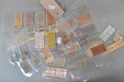 Lot 222 - TRAM AND BUS TICKETS; fifty assorted tickets.