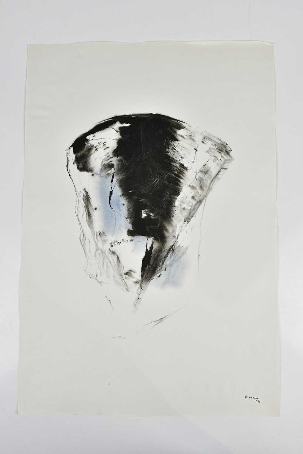 Lot 337 - HARRY OUSEY (1915-1985); watercolour, 'Helmet',...