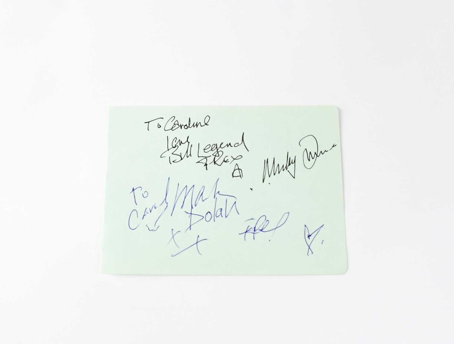 Lot 214 - MARC BOLAN; a torn page from an autograph...