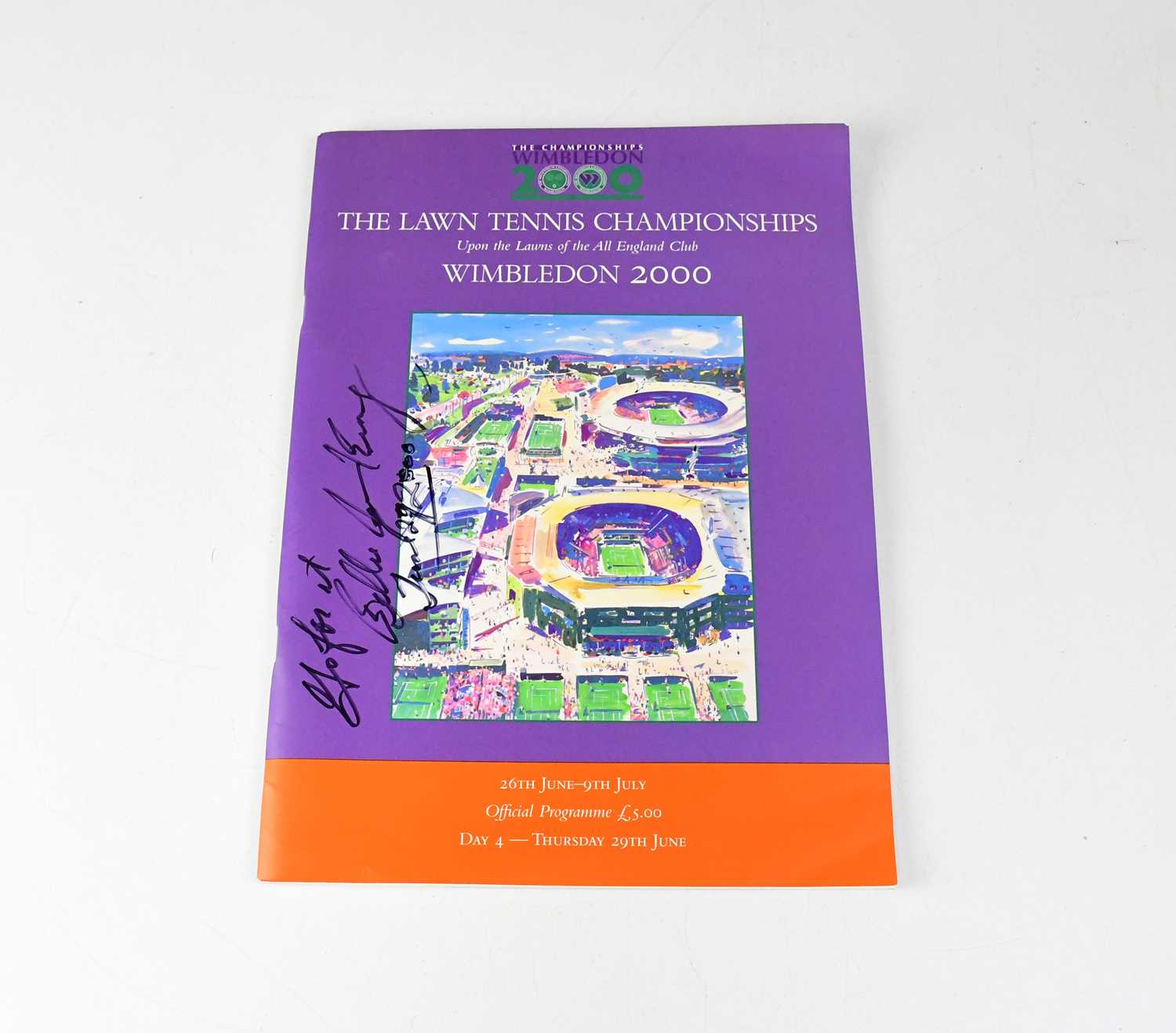 Lot 416 - WIMBLEDON 2000; an official programme signed...